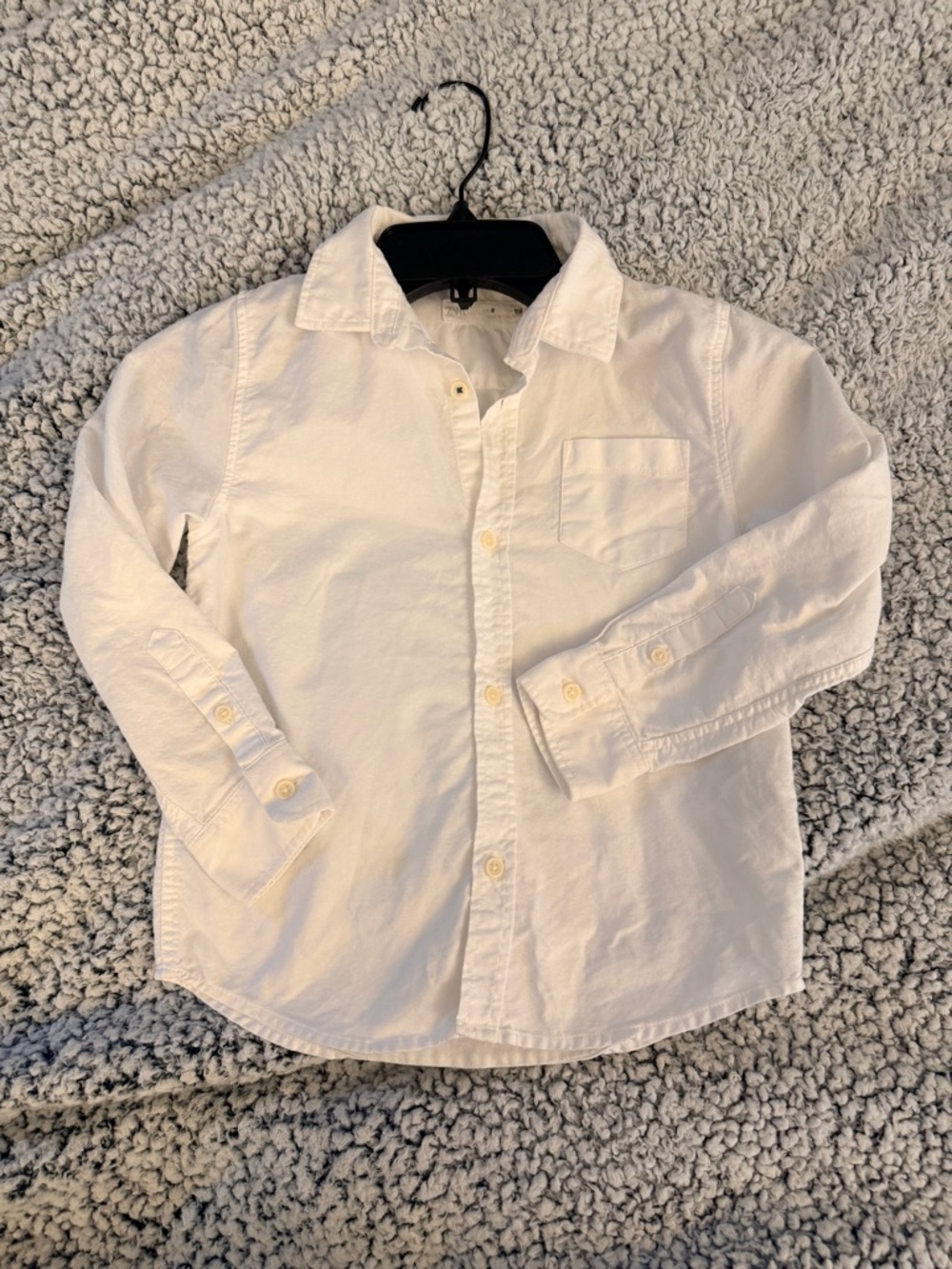 Zara Boys 6 White Long-Sleeve Button-Down Shirt